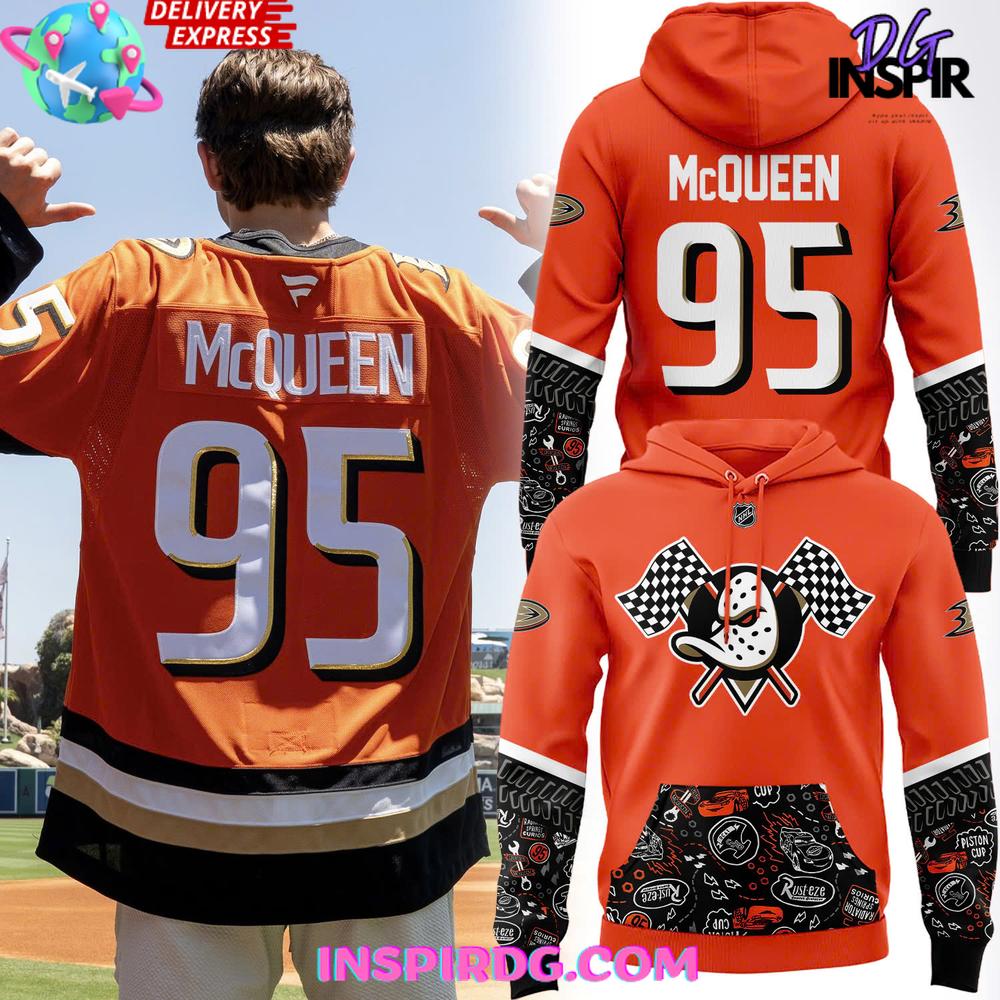 2025 Lightning Mcqueen X Anaheim Ducks Special T-Shirt
