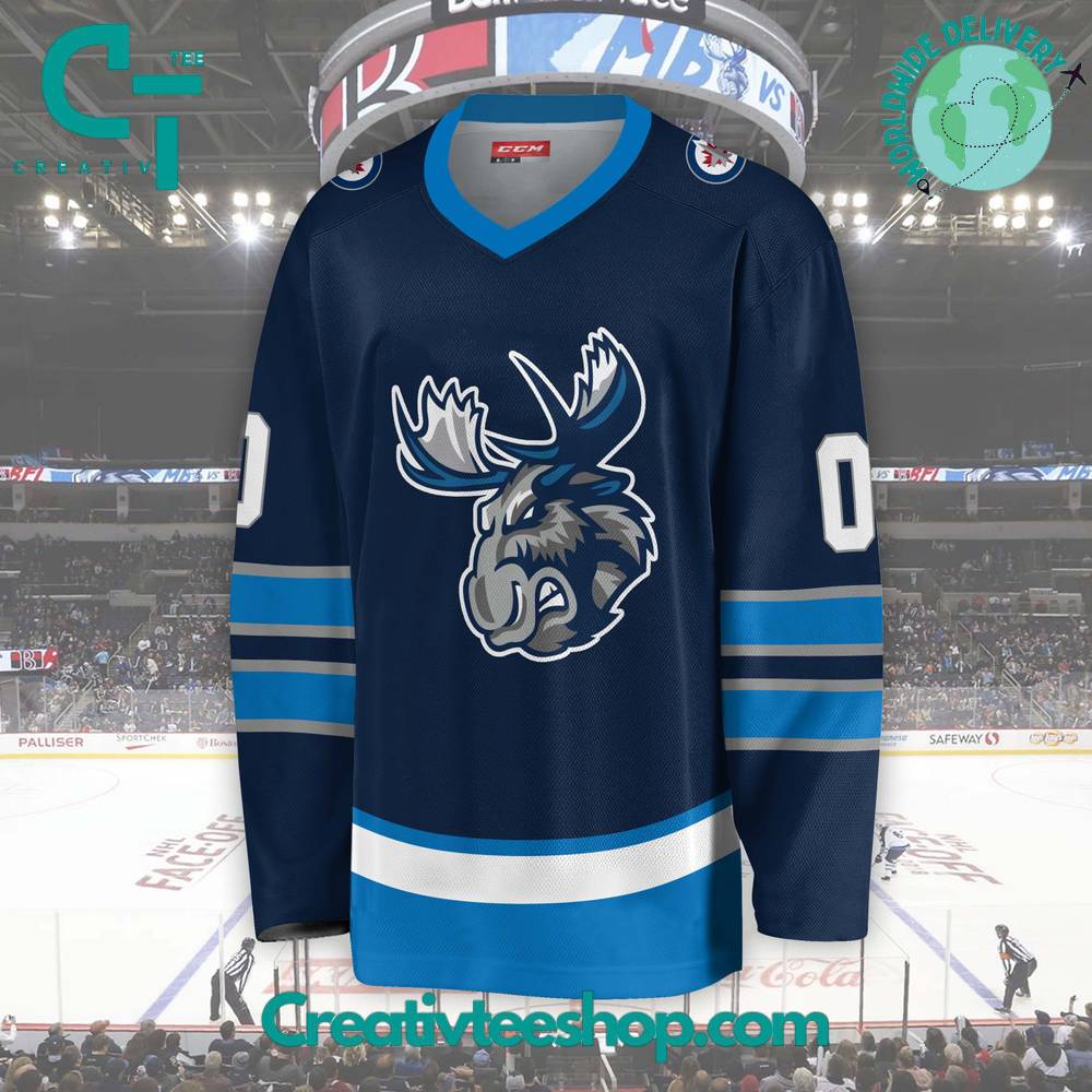 Ahl Manitoba Moose 2024 Blue Hockey Jersey