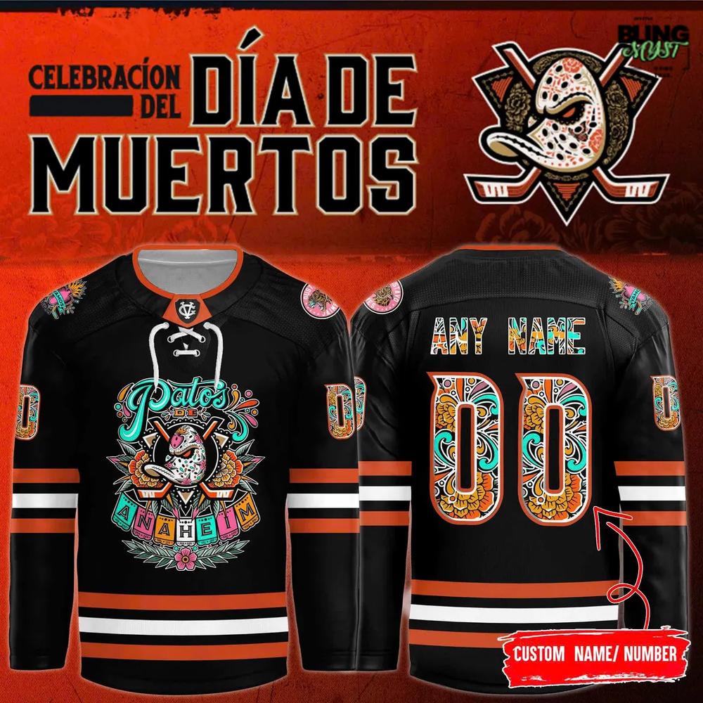 Anaheim Ducks Día De Los Muertos 2025 Hockey Jersey