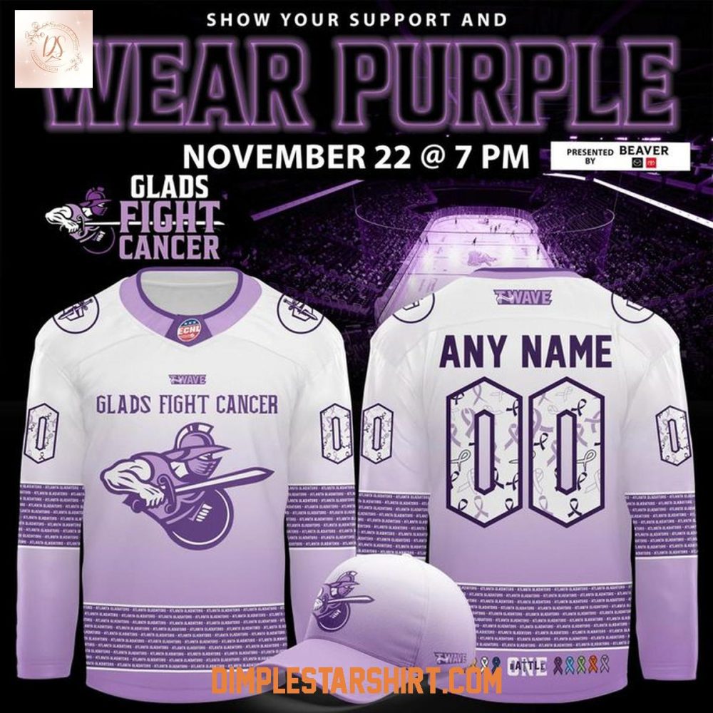 Atlanta Gladiators Glads Fight Cancer 2025 Hockey Jersey