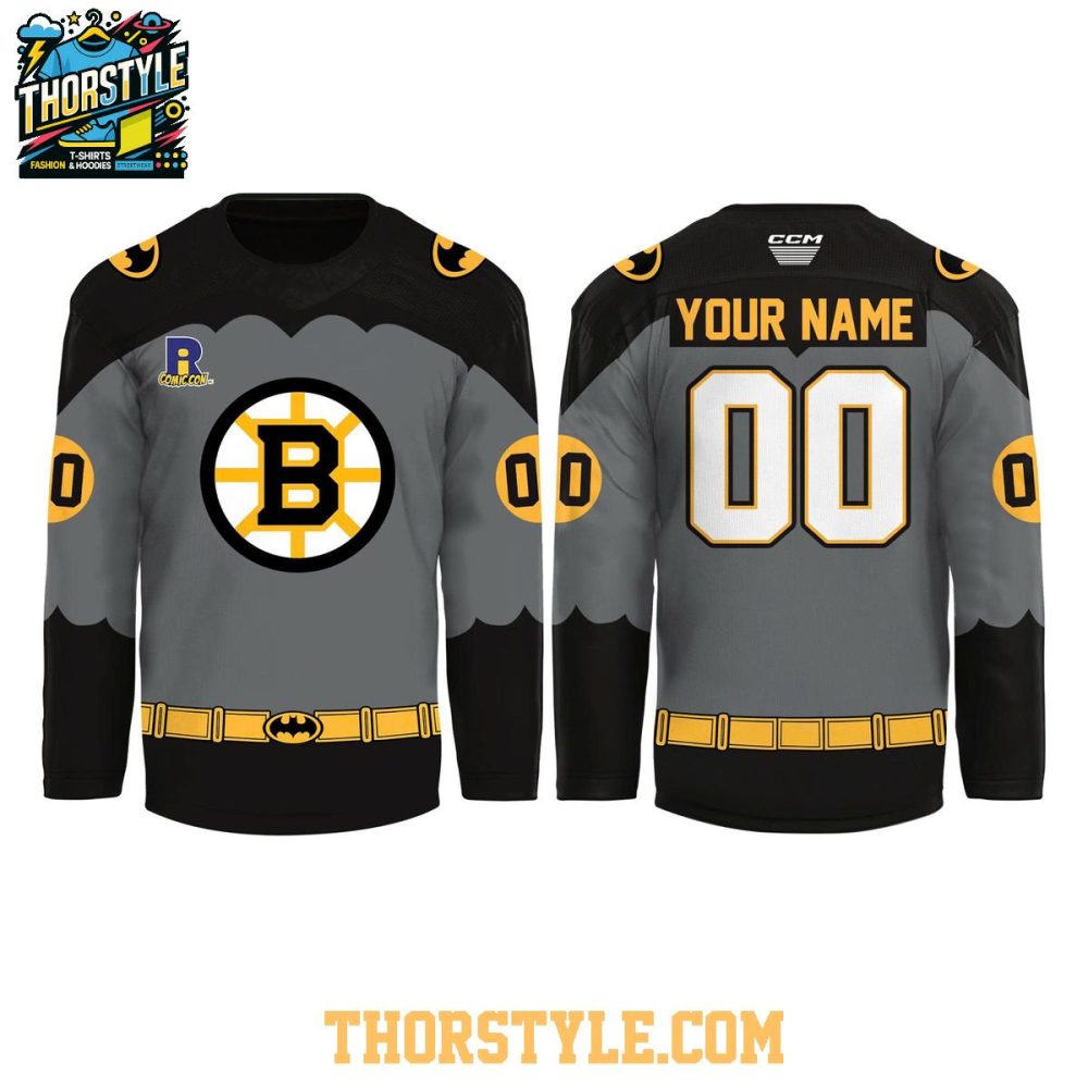 Boston Bruins Batman Night 2026 Personalized Hockey Jersey