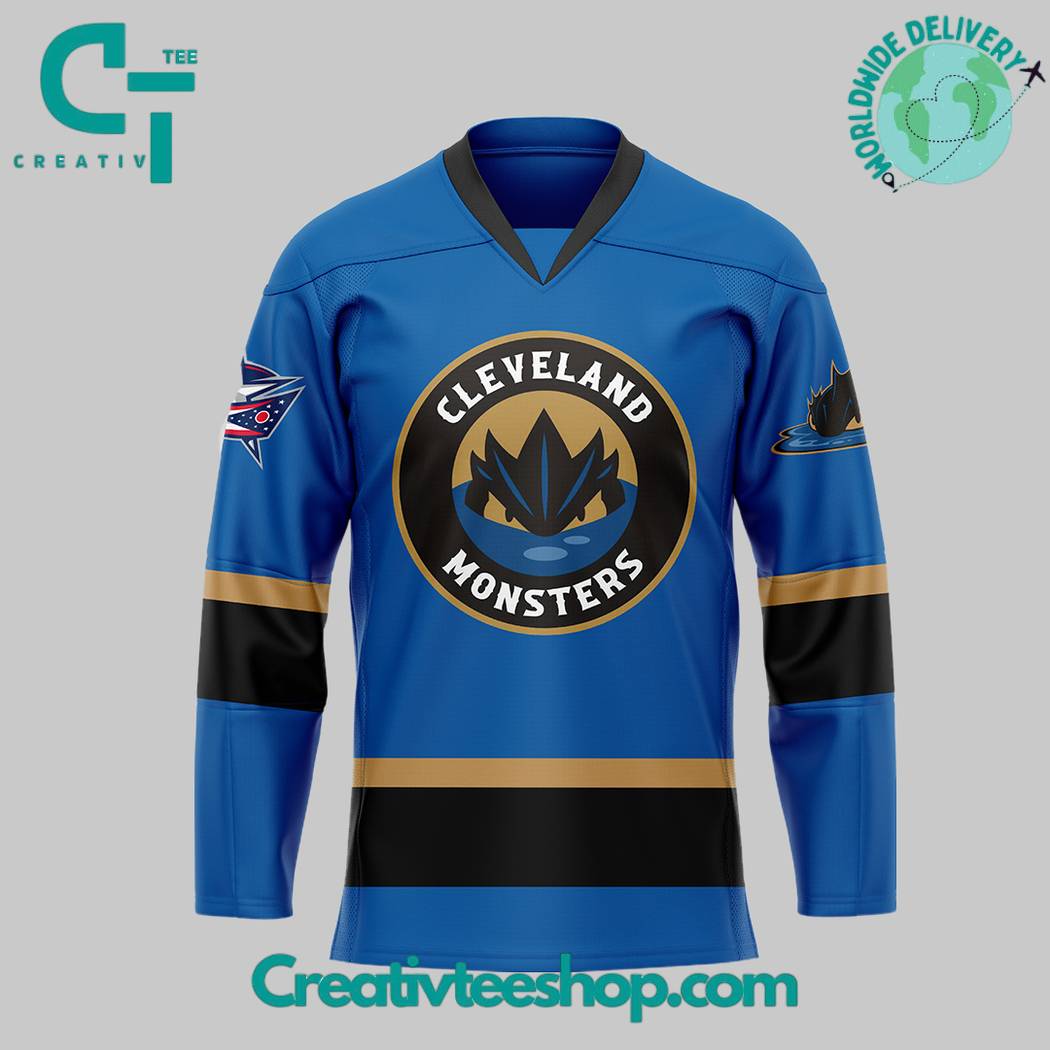 Cleveland Monsters Personalized Blue Hockey Jersey