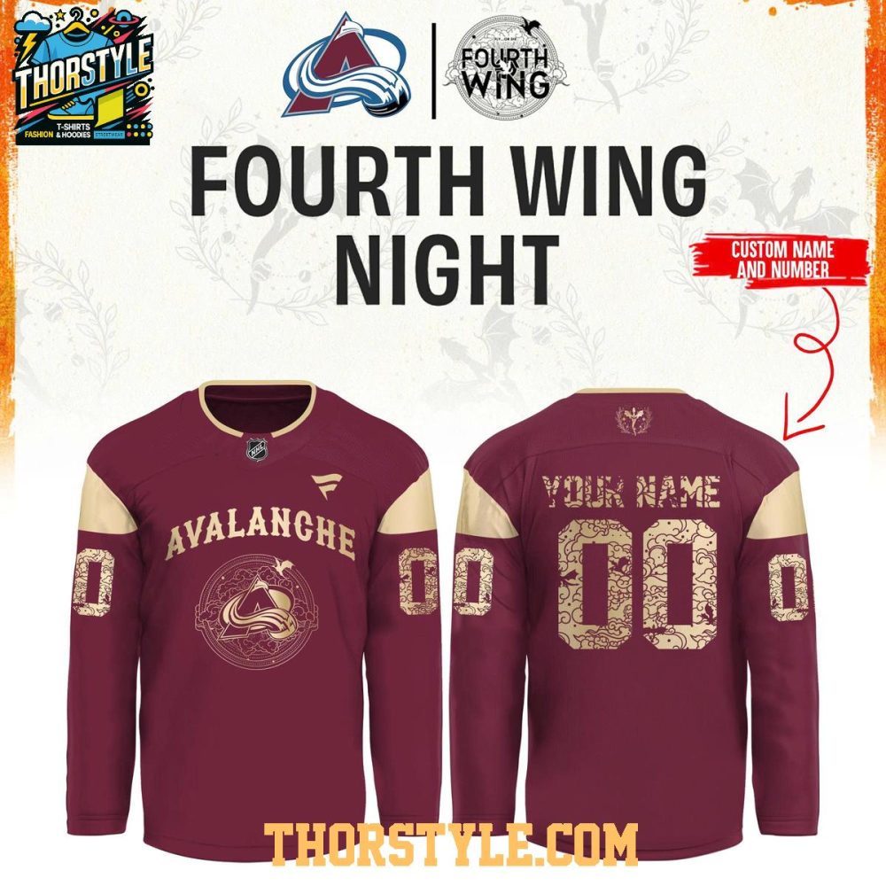 Colorado Avalanche Fourth Wings Night In Red Hockey Jersey 2026