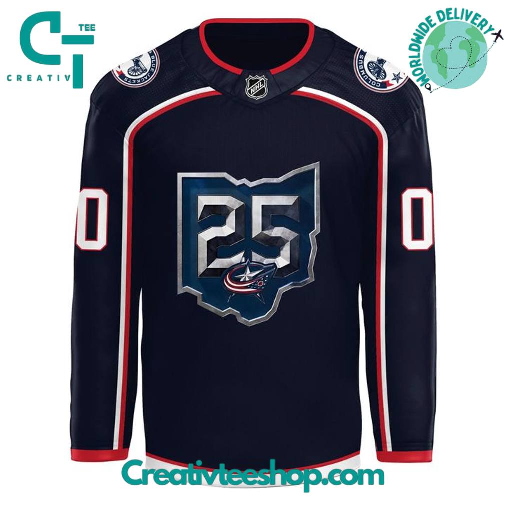 Columbus Blue Jackets 25Th Anniversary Season Custom Jersey