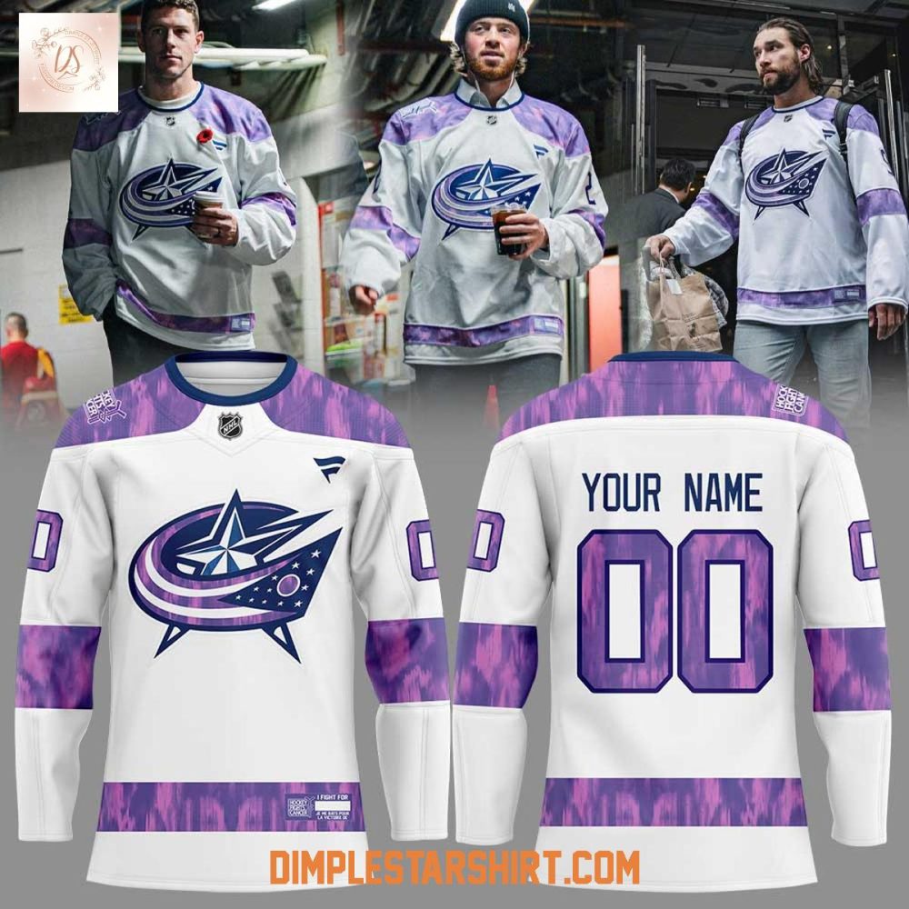 Columbus Blue Jackets Hockey Fights Cancer Hockey Jersey
