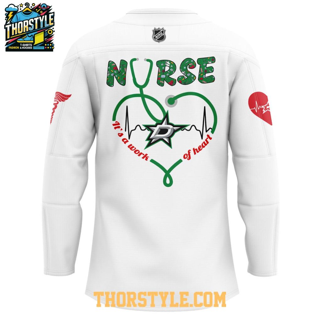Dallas Stars Nurses Appreciation Work Of Heart 2025 Hockey Jersey