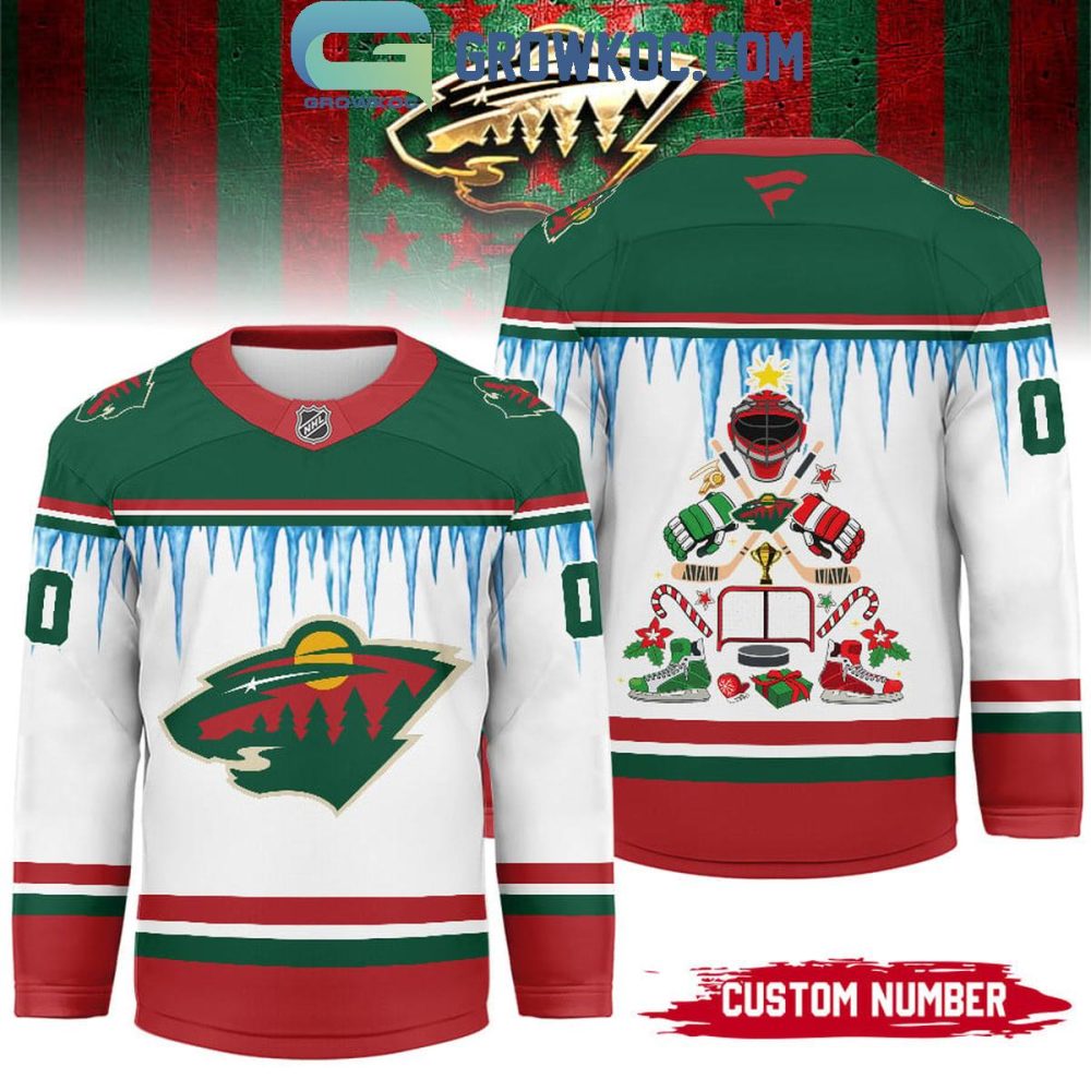 Minnesota Wild Christmas Tree Custom Hockey Jersey