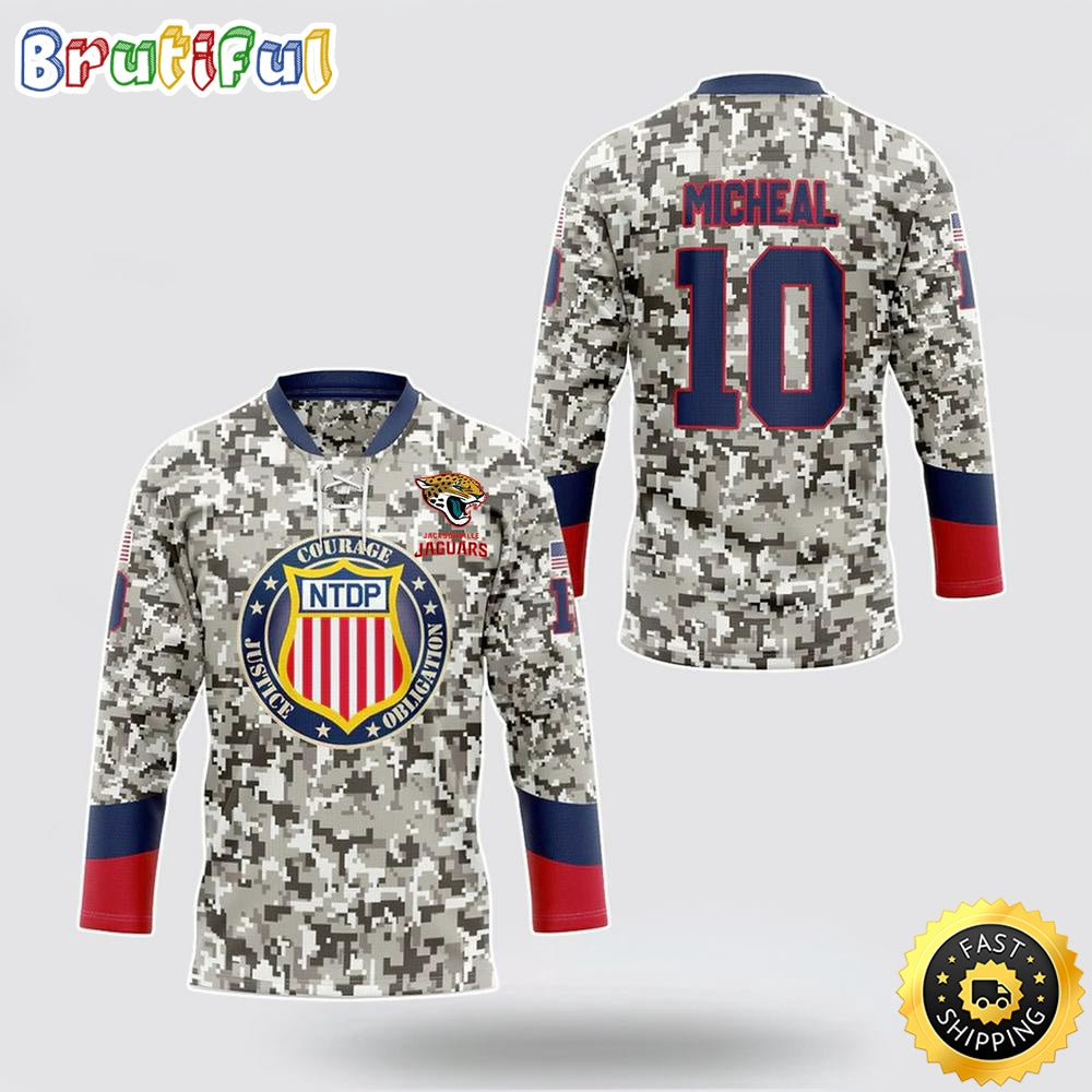 Personalized NFL Jacksonville Jaguars Hockey Jersey Veterans Nfl Hockey Jersey For Fans