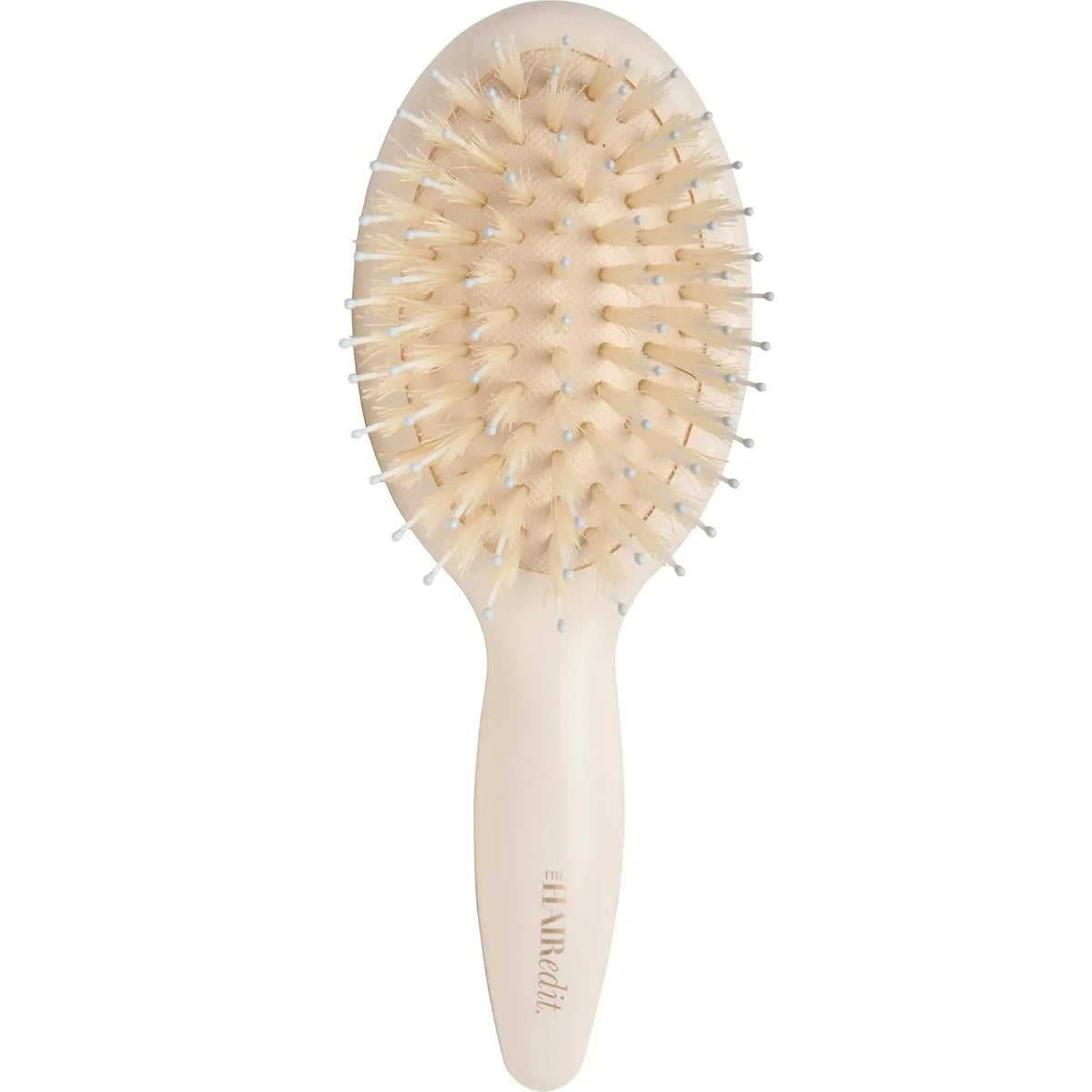Mini Boar Bristle Travel Hairbrush for Smooth Shiny Hair, Detangles Tames Flyaways, Ideal Dry Hair Care