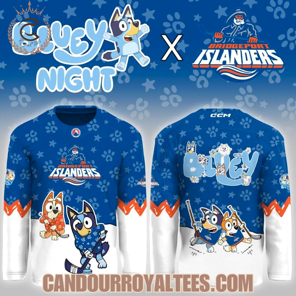Bridgeport Islanders Bluey Night Game Hockey Jersey