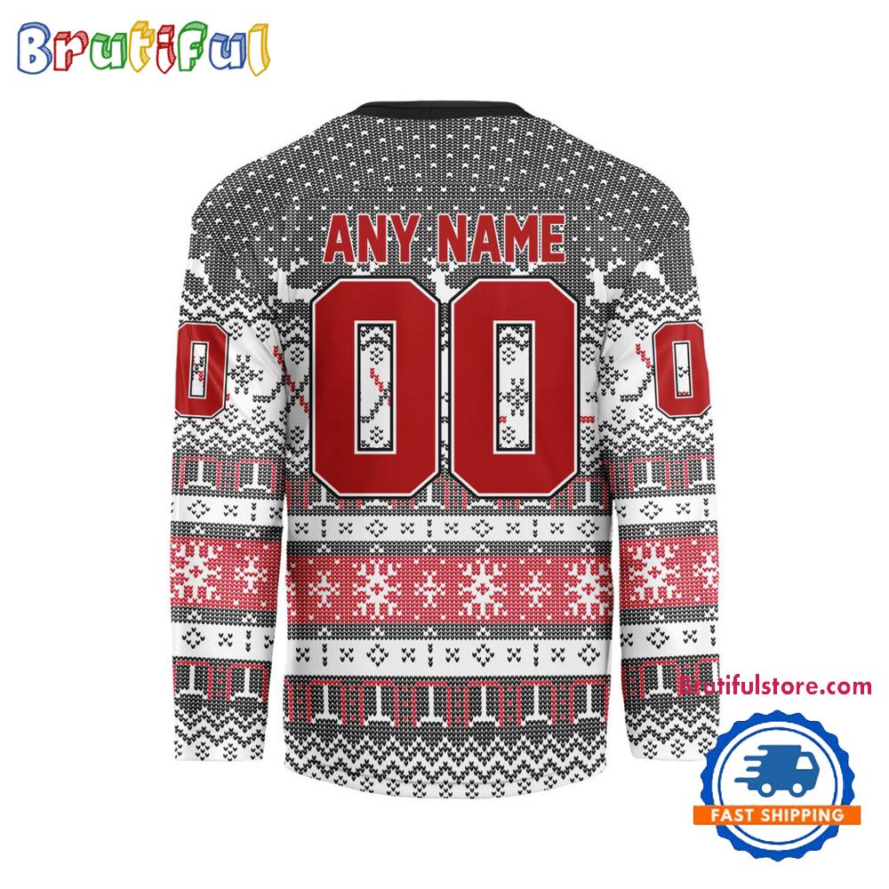 Carolina Hurricanes 2025 NHL Christmas Personalized Hockey Jersey Design