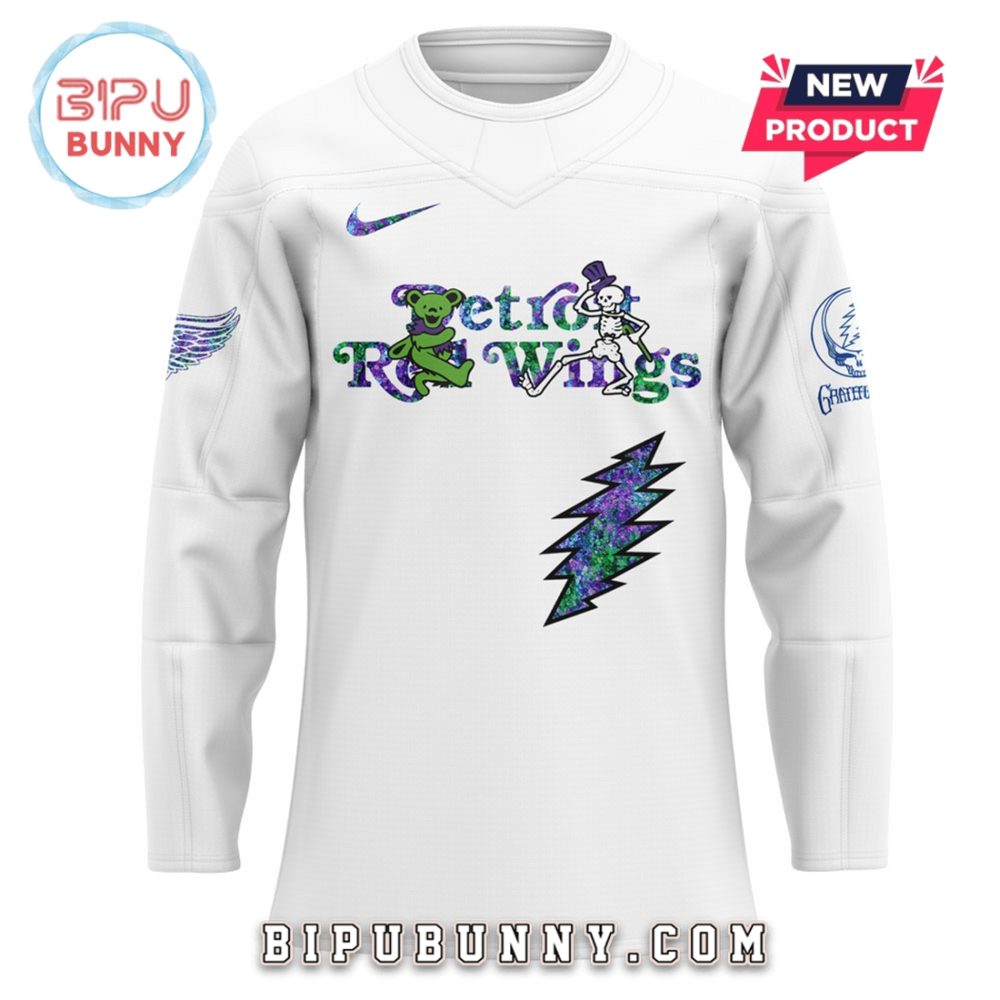 Detroit Red Wings 2025 Grateful Dead Night Hockey Jersey