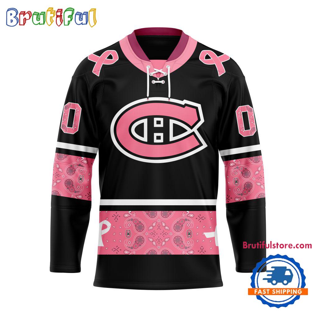 NHL Montreal Canadiens In October We Wear Pink Breast Cancer Design Hockey Jersey