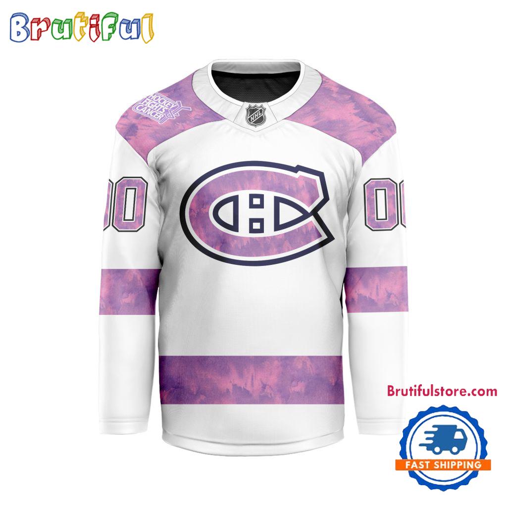 NHL Montreal Canadiens Personalized Hockey Fights Cancer Design Jersey