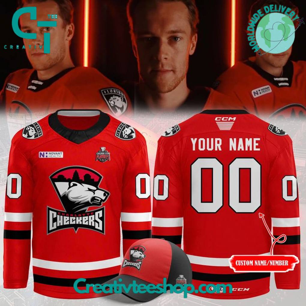 Charlotte Checkers Special New 2025 Red Hockey Jersey